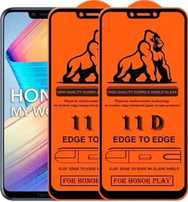 NaturalBuy Edge To Edge Tempered Glass for Honor Play -[ 11D Tempered Glass, Full Adhesive Glass, With Installation Kit ]-11D(Pack of 2)