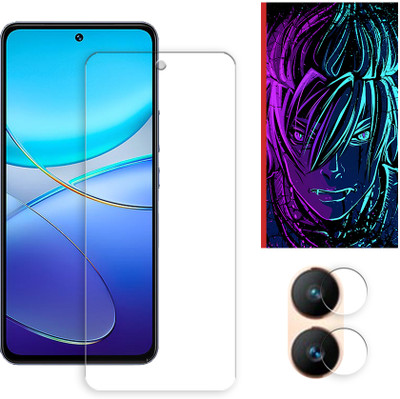 ARBAN Edge To Edge Tempered Glass for vivo V30 Lite 5G Tempered Glass Screen Protector | Anti-Scratch | Edge to Edge Full Coverage | 9H Hardness (1 FRONT SCREEN GUARD + 1 CAMERA LENS PROTECTOR + 1 FREE BACK EMBOSSED SKIN002)(Pack of 1)