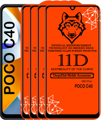 DeepzHub Edge To Edge Tempered Glass for POCO C40(Pack of 4)