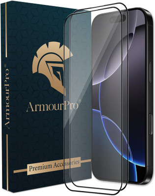 ArmourPro Edge To Edge Tempered Glass for iPhone 16 Pro, Apple iPhone 16 Pro, 16 Pro(Pack of 2)