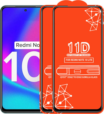 Qyist Edge To Edge Tempered Glass for Redmi Note 10 Lite(Pack of 2)