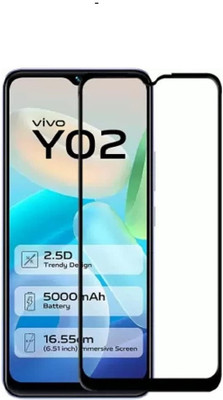 ChutPutMart Edge To Edge Tempered Glass for Premium Protector Full HD Vivo Y02(Pack of 1)