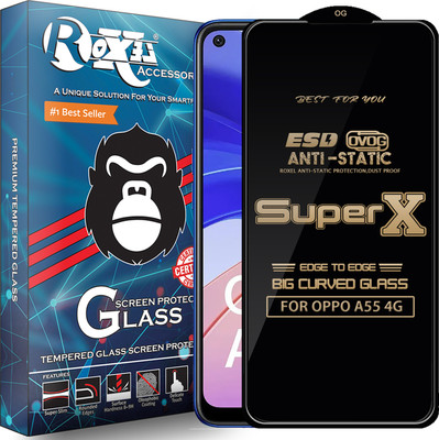 Roxel Edge To Edge Tempered Glass for OPPO A55 4G(Pack of 1)