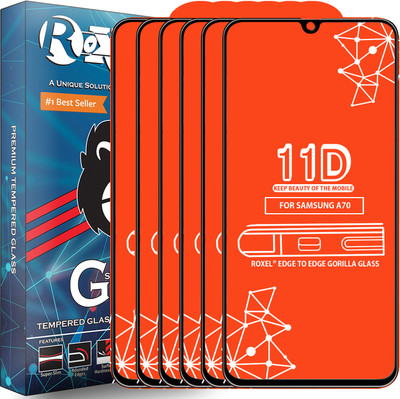 Roxel Edge To Edge Tempered Glass for Samsung Galaxy A70(Pack of 6)