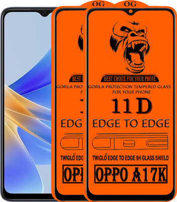 TWIGLO Edge To Edge Tempered Glass for OPPO A17K(Pack of 3)