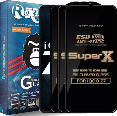 Roxel Edge To Edge Tempered Glass for IQOO Z7(Pack of 3)