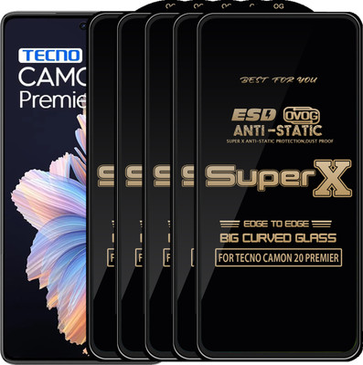 Roxel Edge To Edge Tempered Glass for TECNO CAMON 20 PREMIER(Pack of 5)
