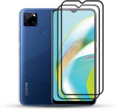 PROACCS Edge To Edge Tempered Glass for REALME C12(Pack of 2)