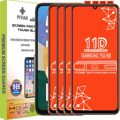 PFOAM Edge To Edge Tempered Glass for SAMSUNG GALAXY F34 5G(Pack of 4)