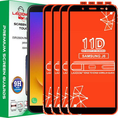 Laxdom Edge To Edge Tempered Glass for Samsung Galaxy J6(Pack of 4)
