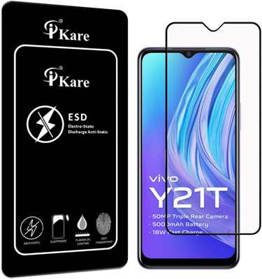 iKare Edge To Edge Tempered Glass for Vivo Y21T(Pack of 1)