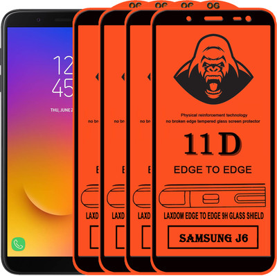 Laxdom Edge To Edge Tempered Glass for Samsung Galaxy J6(Pack of 4)