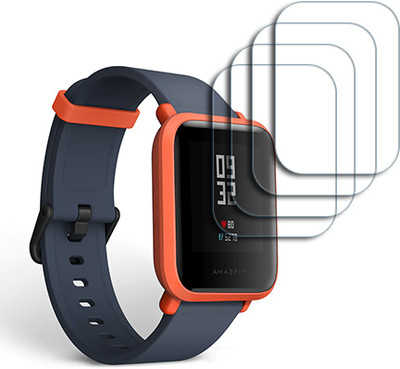 SOMTONE Edge To Edge Tempered Glass for Amazfit Bip SMARTWATCH SCREEN GUARD(Pack of 4)