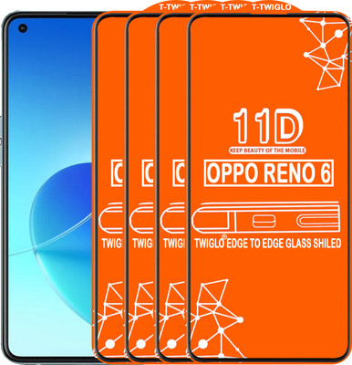 TWIGLO Edge To Edge Tempered Glass for OPPO RENO 6(Pack of 4)