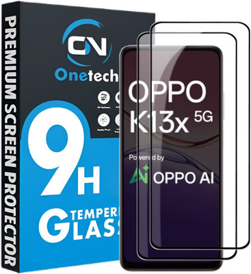 OneTech Edge To Edge Tempered Glass for Oppo K13X 5G 9H(Pack of 2)
