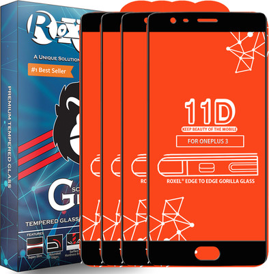 Roxel Edge To Edge Tempered Glass for OnePlus 3(Pack of 4)