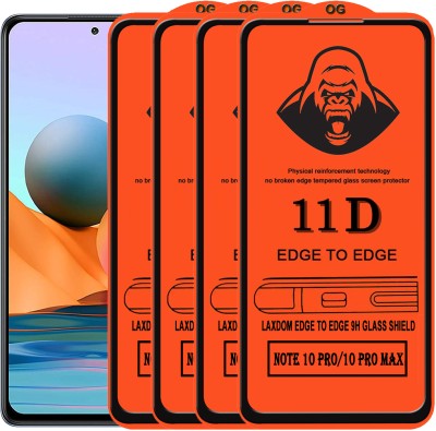 Laxdom Edge To Edge Tempered Glass for REDMI NOTE 10 PRO MAX(Pack of 4)