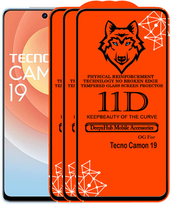 DeepzHub Edge To Edge Tempered Glass for Tecno Camon 19(Pack of 3)