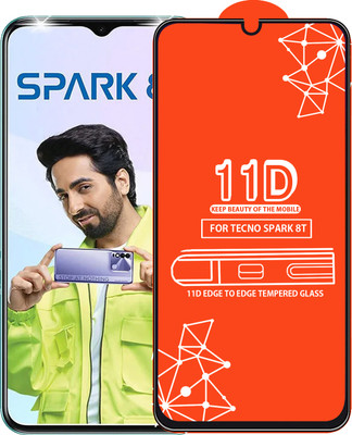 Qyist Edge To Edge Tempered Glass for Tecno Spark 8T(Pack of 1)