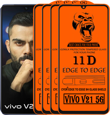 CYOR Edge To Edge Tempered Glass for VIVO V21 5G(Pack of 4)
