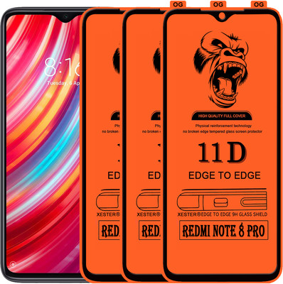 PFOAM Edge To Edge Tempered Glass for REDMI NOTE 8 PRO(Pack of 3)
