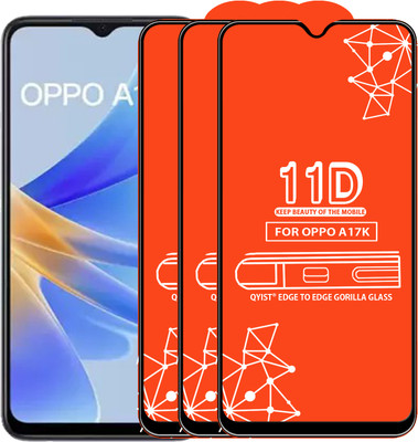 Qyist Edge To Edge Tempered Glass for Oppo A17K(Pack of 3)