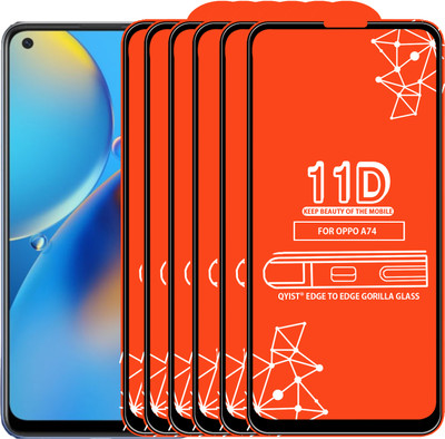 Qyist Edge To Edge Tempered Glass for Oppo A74(Pack of 6)