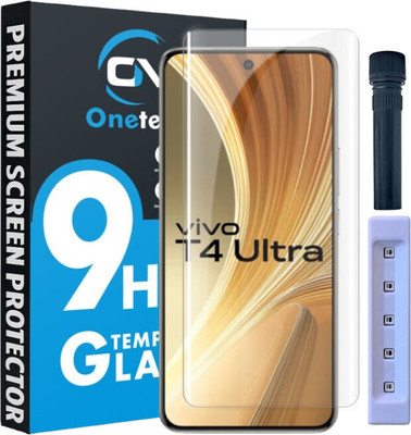 OneTech Edge To Edge Tempered Glass for Vivo T4 Ultra 5G 9H Hardness, UV Advanced HD+ Screen Protector(Pack of 1)