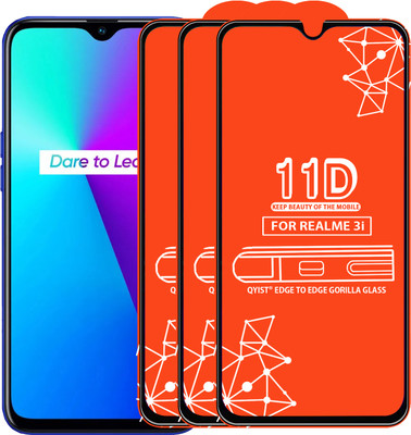 Qyist Edge To Edge Tempered Glass for Realme 3i(Pack of 3)
