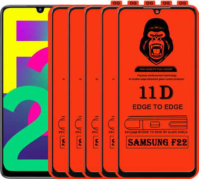 Laxdom Edge To Edge Tempered Glass for SAMSUNG GALAXY F22(Pack of 5)