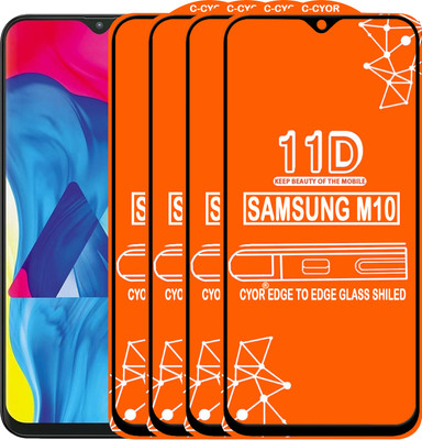 CYOR Edge To Edge Tempered Glass for Samsung Galaxy M10(Pack of 4)