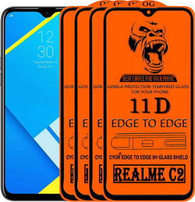 CYOR Edge To Edge Tempered Glass for REALME C2(Pack of 4)
