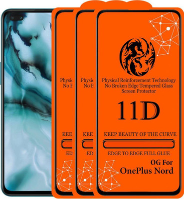 aplexx Edge To Edge Tempered Glass for Oneplus Nord 5G, Oneplus Nord(Pack of 3)
