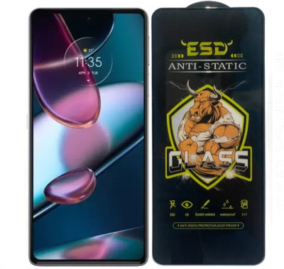 Obstinate Edge To Edge Tempered Glass for Motorola Edge 30 Pro, BLATE ESD, Bull King ESD, Edge to Edge, Anti Static, Dustproof(Pack of 1)