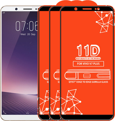 Qyist Edge To Edge Tempered Glass for VIVO V7 Plus(Pack of 3)
