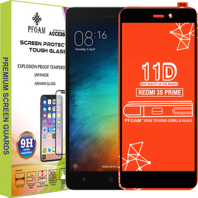 PFOAM Edge To Edge Tempered Glass for Mi Redmi 3S Prime(Pack of 1)