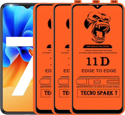 PFOAM Edge To Edge Tempered Glass for TECNO SPARK 7(Pack of 3)
