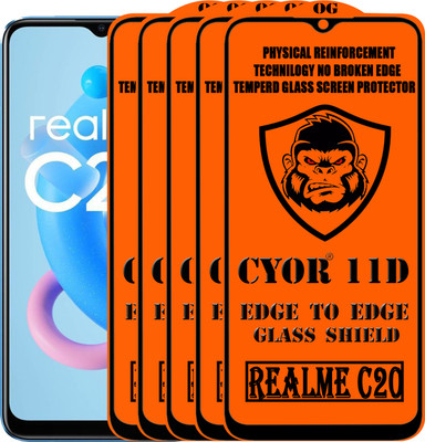 CYOR Edge To Edge Tempered Glass for REALME C20(Pack of 5)