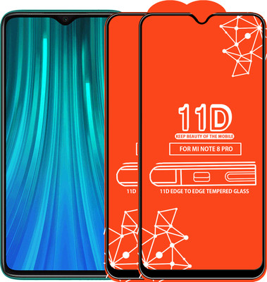 Roxel Edge To Edge Tempered Glass for Mi Note 8 Pro(Pack of 2)