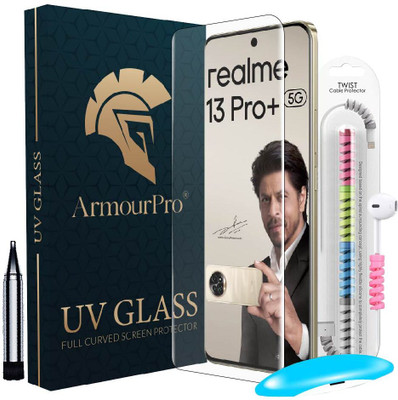 ArmourPro Edge To Edge Tempered Glass for Realme 13 Pro Plus 5G, Realme 13 Pro + 5G, Realme 13 Pro 5G, UV Glue Tempered Glass with Cable Protector(Pack of 1)
