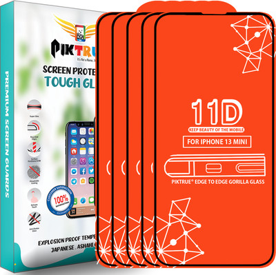 PikTrue Edge To Edge Tempered Glass for Iphone 13 Mini(Pack of 5)