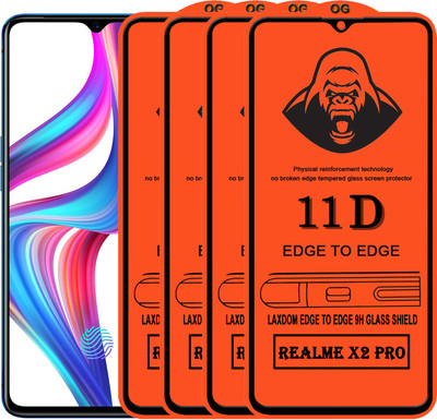 Laxdom Edge To Edge Tempered Glass for Realme X2 Pro(Pack of 4)