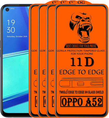 TWIGLO Edge To Edge Tempered Glass for OPPO A52(Pack of 4)