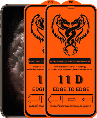 Forego Edge To Edge Tempered Glass for Apple iPhone XS Max(Pack of 2)