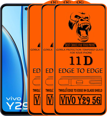 TWIGLO Edge To Edge Tempered Glass for VIVO Y29 5G(Pack of 3)