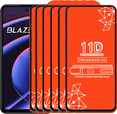 Roxel Edge To Edge Tempered Glass for Lava Blaze 2 5G(Pack of 6)