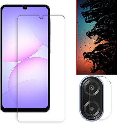 SOMTONE Edge To Edge Tempered Glass for Samsung Galaxy A07 4G Tempered Glass Screen Protector | Anti-Scratch | Edge to Edge Full Coverage | 9H Hardness ( 1 FRONT SCREEN GUARD + 1 CAMERA LENS PROTECTOR + 1 FREE BACK EMBOSSED SKIN061 )(Pack of 1)