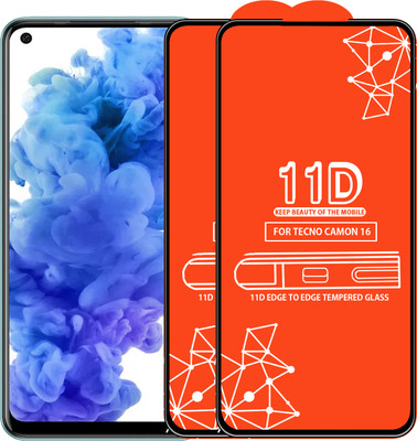 Roxel Edge To Edge Tempered Glass for Tecno Camon 16(Pack of 2)