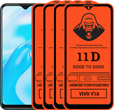 Laxdom Edge To Edge Tempered Glass for VIVO Y1S(Pack of 4)
