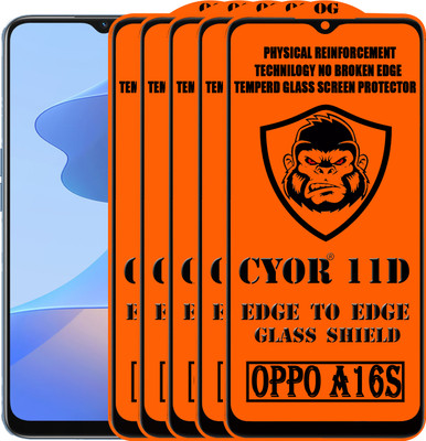 CYOR Edge To Edge Tempered Glass for OPPO A16S(Pack of 5)